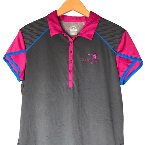 Women's Large Callaway Spyglass Hill Golf Shirt Polo Opti-dri Colourful Shirt - Picture 2 of 10